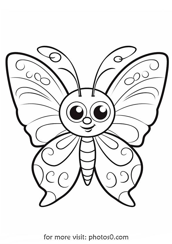 free printable cute butterfly coloring page