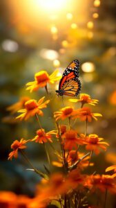 aesthetic beautiful spring flowers butterfly wallpaper for mobile phone