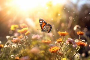 aesthetic flowers nature spring butterfly wallpaper for pc computer