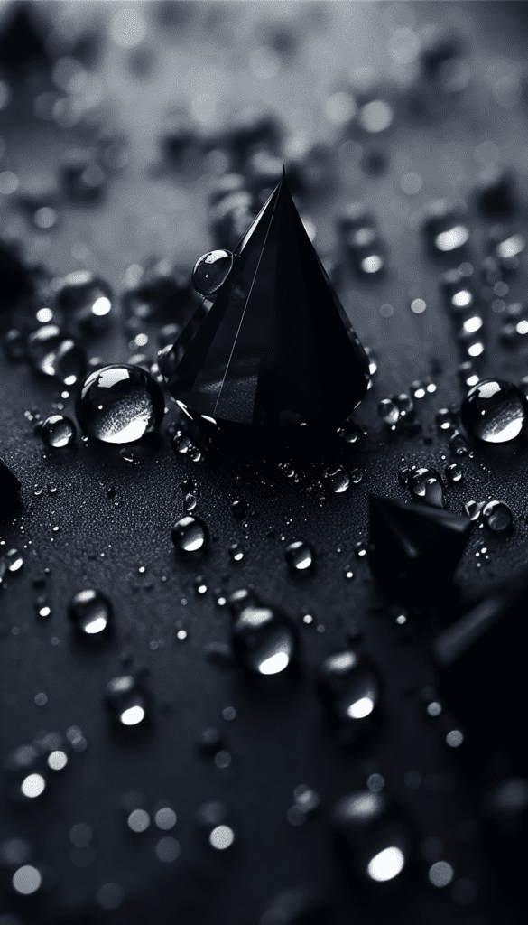 black raindrops