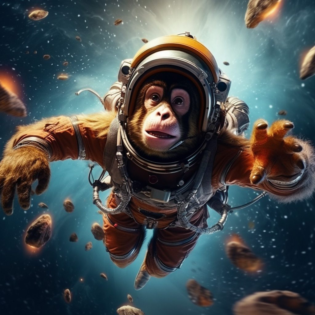 cool photo of monkey in space