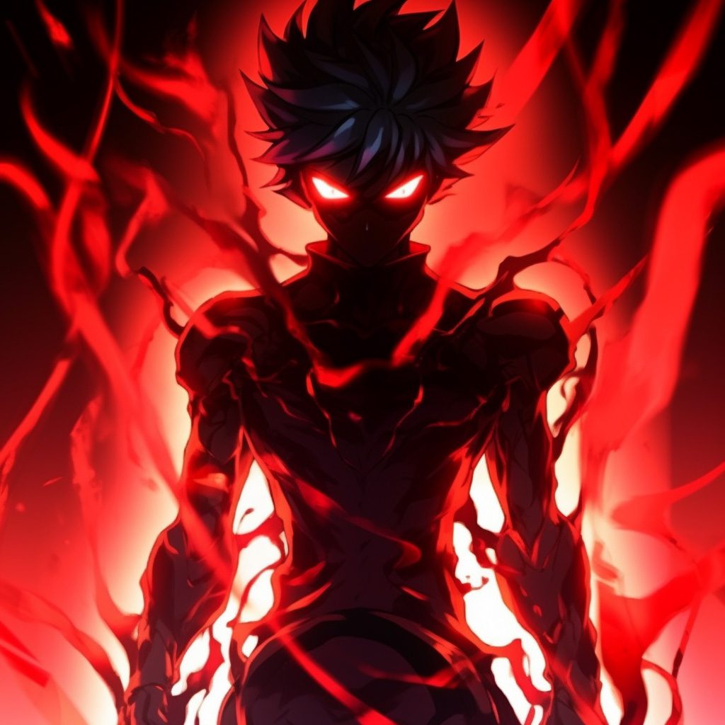 cool red and dark black evil anime photo