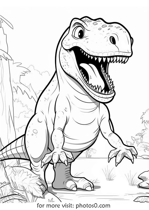 dinosaur coloring page for adults