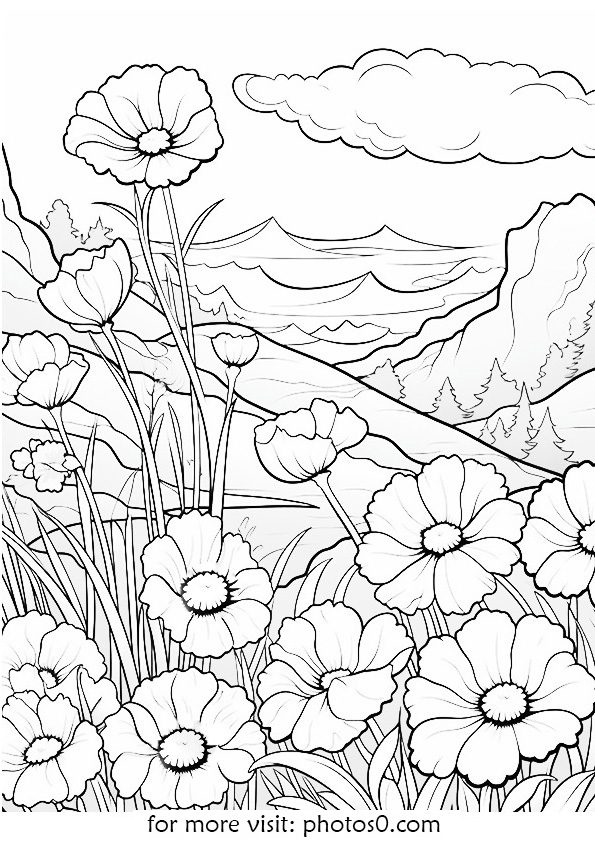 flowers coloring pages for adults