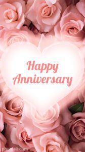 happy anniversary pink roses image for free