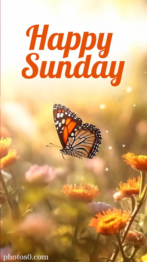 happy sunday butterfly image for whatsapp