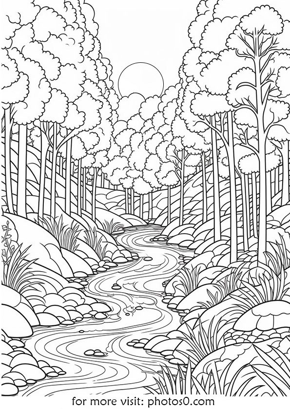 forest coloring pages for adults