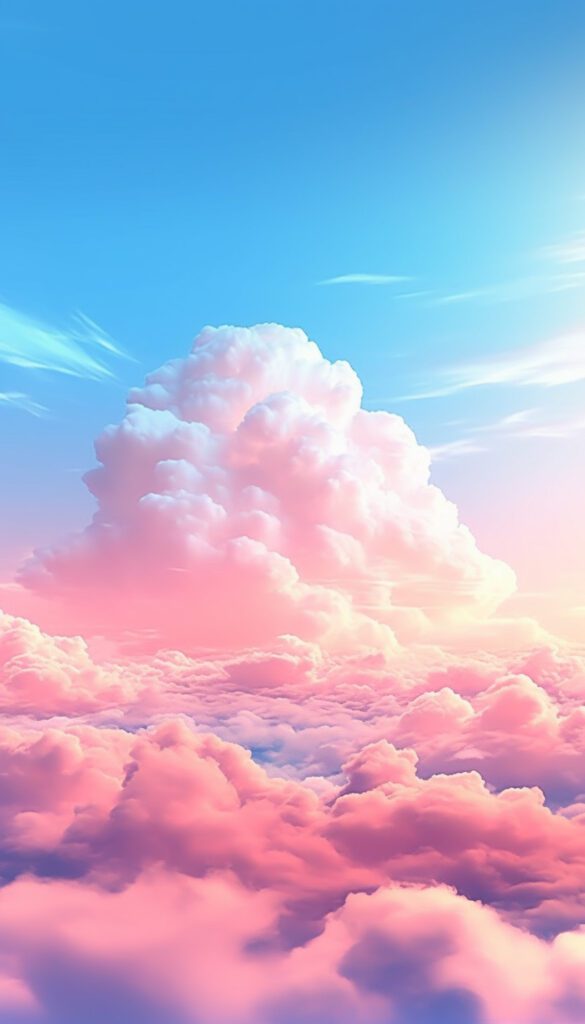 pink purple aesthetic cloudy sky wallpaper for mobile phone