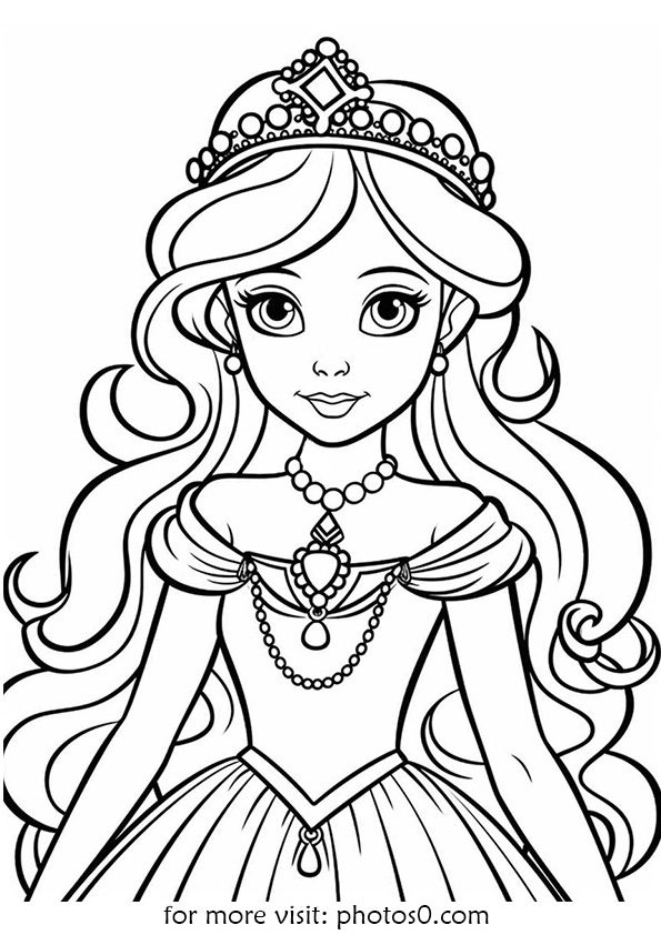free printable princess coloring page for girls