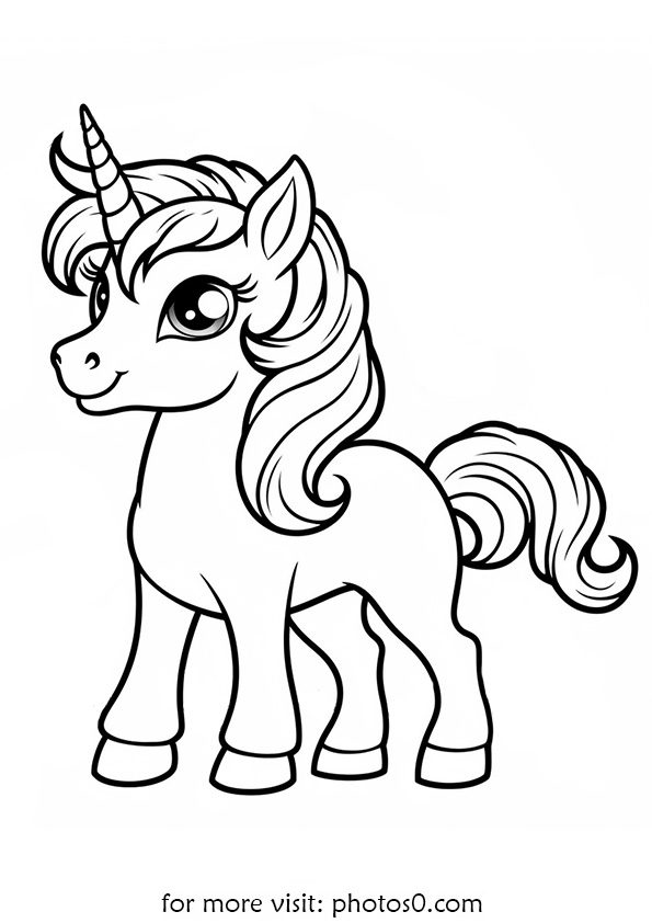 free printable unicorn coloring page for kids