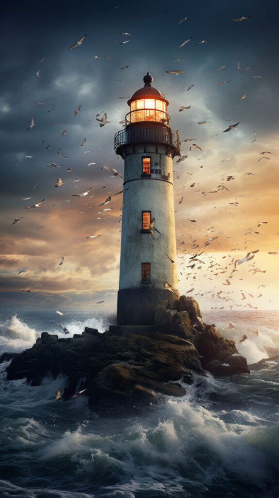 Beautiful lighthouse wallpaper for smartphone