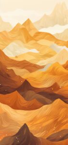 abstract gold mountains art wallpaper for iphone